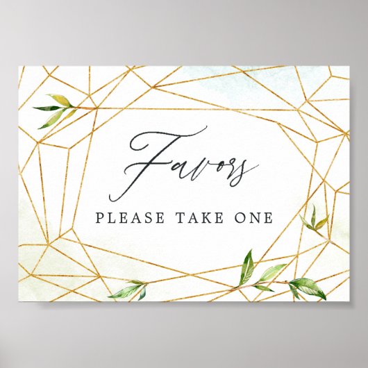 Geometrische Gastgeschenke Hochzeiten für Wasserfa Poster (Vorne)