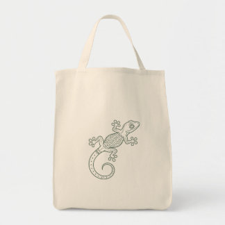 Geometrische Gecko-Tragetasche - Boho-Tribal-Echse Tragetasche