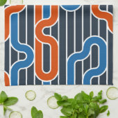 Geometrische gedrehte Linien Vintag Geschirrtuch (Gefaltet)