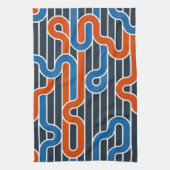 Geometrische gedrehte Linien Vintag Geschirrtuch (Vertikal)