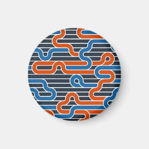 Geometrische gedrehte Linien Vintag Magnet