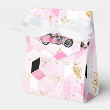 geometrische Gefälligkeitsbox in Rosa, Schwarz und