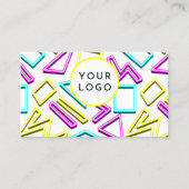 Geometrische gelbe Akzente im Retro-QR-Code der 90 Visitenkarte (Vorderseite)