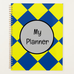 geometrische gelbe und blaue Quadrate Planer