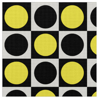 Geometrische Gelbe und Schwarze Punkte Stoff