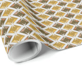 Geometrische Gemische Diamanten Golden Geschenkpapier (Rolleneckpunkt)