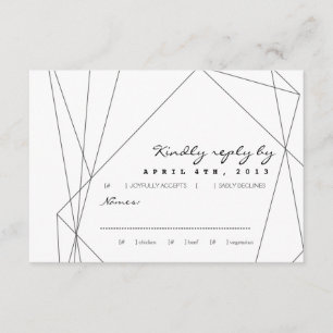 Geometrische Gemstone-UAWG-Antwortkarte RSVP Karte