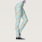 Geometrische gemustert-blaubeige Leggings (Rechts)