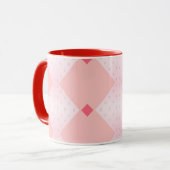 Geometrische gemusterte Form rosa Tasse (Vorderseite Links)