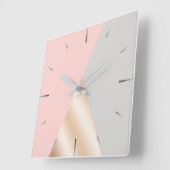 geometrische geometrische Dreiecke aus Rosa, Grau  Quadratische Wanduhr (Winkel)