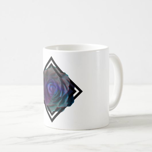 Geometrische Gerahmte Rose Kaffeetasse (VorderseiteRechts)