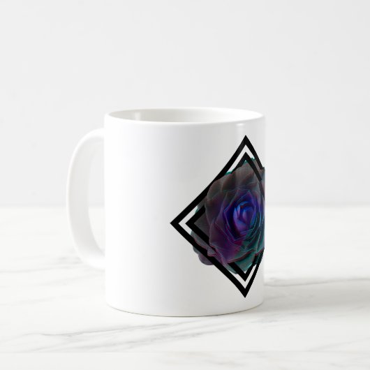 Geometrische Gerahmte Rose Kaffeetasse (Vorderseite Links)