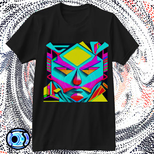 Geometrische Gesichtskunst - Abstraktes 3D-Design T-Shirt