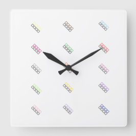 geometrische Gestaltung der Organisationsfarben Quadratische Wanduhr