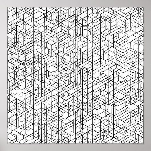 Geometrische Gitter-Malvorlage-Decoupage-Schablone Poster (Vorne)