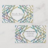 Geometrische Glam-Farben & Gold-Custom-Chic Modern Visitenkarte (Vorne/Hinten)