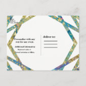 Geometrische Glam-Farben und Party mit individuell Ankündigungspostkarte (Rückseite)