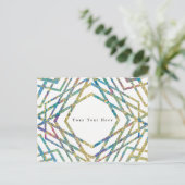 Geometrische Glam-Farben und Party mit individuell Ankündigungspostkarte (Stehend Vorderseite)