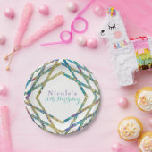 Geometrische Glam-Farben und Party mit individuell Pappteller (Party)