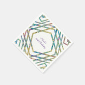 Geometrische Glam-Farben und Party mit individuell Serviette (Ecke)
