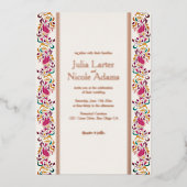 Geometrische Glittering Metallische Rose Gold Folieneinladung (Vorderseite)