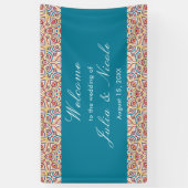 Geometrische Glitzern Kupfermetallische Hochzeit Banner (Vertikal)