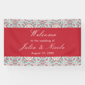 Geometrische Glitzern Kupfermetallische Hochzeit Banner (Horizontal)