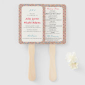 Geometrische Glitzern Kupfermetallische Hochzeit Fächer (Vorne und Hinten)