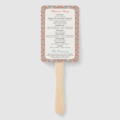 Geometrische Glitzern Kupfermetallische Hochzeit Fächer (Rückseite)