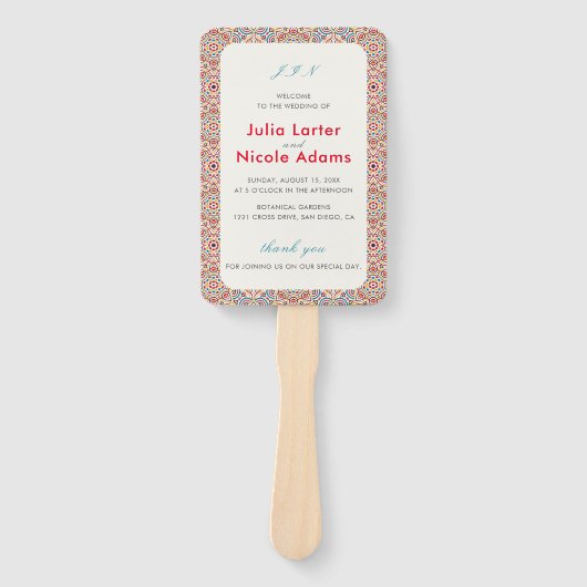 Geometrische Glitzern Kupfermetallische Hochzeit Fächer (Vorderseite)