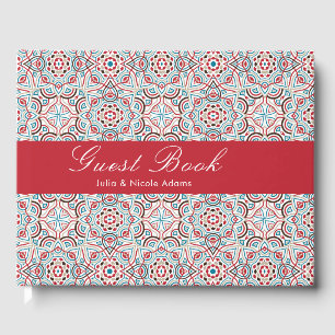 Geometrische Glitzern Kupfermetallische Hochzeit Gästebuch