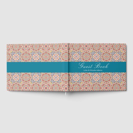 Geometrische Glitzern Kupfermetallische Hochzeit Gästebuch (Voll)