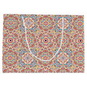 Geometrische Glitzern Kupfermetallische Hochzeit Große Geschenktüte (Rückseite)