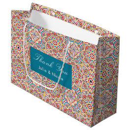 Geometrische Glitzern Kupfermetallische Hochzeit Große Geschenktüte