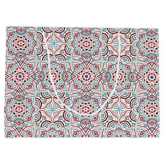 Geometrische Glitzern Kupfermetallische Hochzeit Große Geschenktüte (Rückseite)