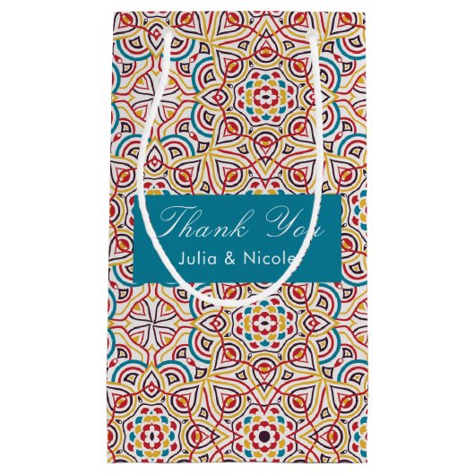 Geometrische Glitzern Kupfermetallische Hochzeit Kleine Geschenktüte (Vorderseite)