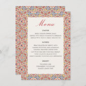 Geometrische Glitzern Kupfermetallische Hochzeit Menükarte (Vorne/Hinten)