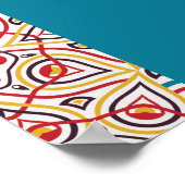 Geometrische Glitzern Kupfermetallische Hochzeit Poster (Ecke)