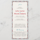 Geometrische Glitzern Kupfermetallische Hochzeit Programm (Vorderseite)