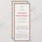 Geometrische Glitzern Kupfermetallische Hochzeit Programm (Vorne/Hinten)