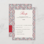 Geometrische Glitzern Kupfermetallische Hochzeit RSVP Karte (Vorne/Hinten)