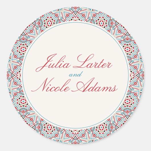 Geometrische Glitzern Kupfermetallische Hochzeit Runder Aufkleber (Vorderseite)