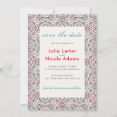 Geometrische Glitzern Kupfermetallische Hochzeit Save The Date (Vorderseite)