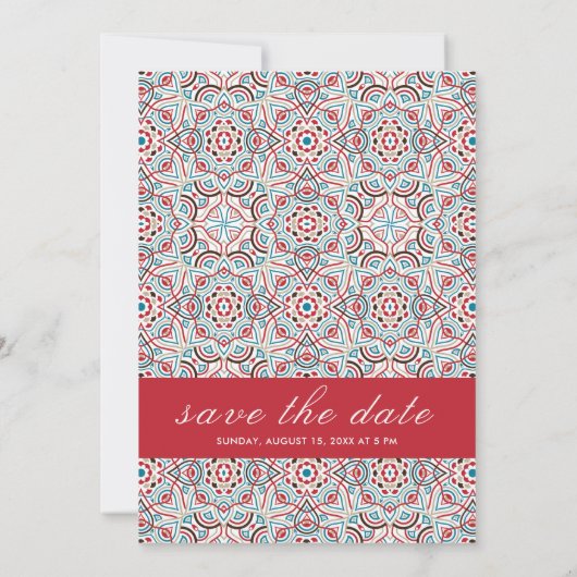 Geometrische Glitzern Kupfermetallische Hochzeit Save The Date (Rückseite)