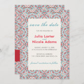 Geometrische Glitzern Kupfermetallische Hochzeit Save The Date (Vorne/Hinten)