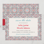 Geometrische Glitzern Kupfermetallische Hochzeit Save The Date (Vorne/Hinten)