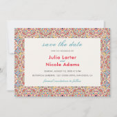 Geometrische Glitzern Kupfermetallische Hochzeit Save The Date (Vorderseite)