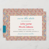 Geometrische Glitzern Kupfermetallische Hochzeit Save The Date (Vorne/Hinten)