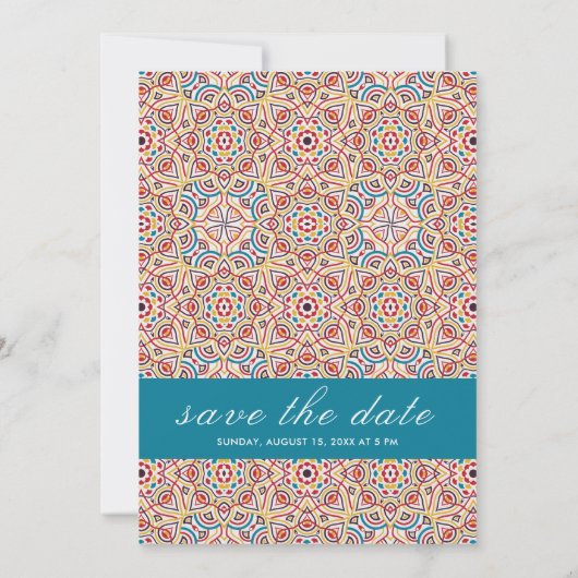 Geometrische Glitzern Kupfermetallische Hochzeit Save The Date (Rückseite)