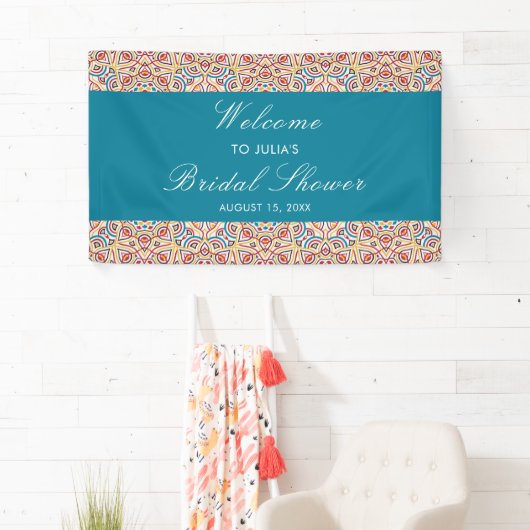 Geometrische Glitzern Kupfermetallisches Brautpart Banner (Insitu)